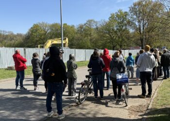 Protest przy Stadionie Olimpijskim